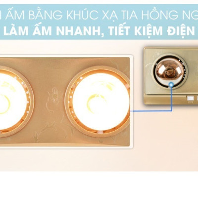 Đèn Sưởi Phòng Nhà Tắm Klopper LH02 (2 Bóng) - Chính Hãng