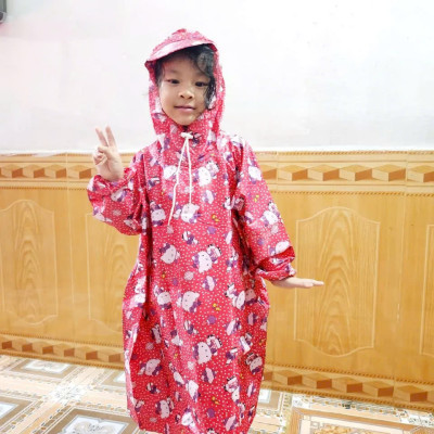 Áo mưa bít trẻ em  cho bé trai vá bé gái từ  1 -  10 tuổi ,  áo mưa trùm toàn thân ,  vải dù chống thấm , họa tiết hoạt hình xinh xắn kèm túi đựng dễ thương , giao màu ngẫu nhiên