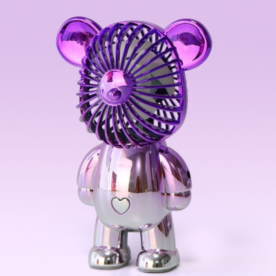 Quạt Mini Cầm Tay Bearbrick, Quạt Tích Điện Mini Để Bàn Decor Siêu Dễ Thương Có Sạc USB - Hàng Loại 1. CHính Hãng MINIIN