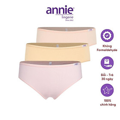 Combo 3 quần lót nữ trơn thun lạnh, lưng cao annie 4535 ôm sát cơ thể, không cộm, cấn, trẻ trung, mềm mịn