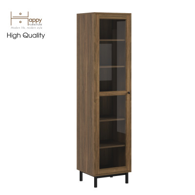 [Happy Home Furniture] CATY , Kệ sách 6 tầng  cửa kính size nhỏ - chân sắt ,  45cm x 40cm x 180cm (DxRxC), KSA_018