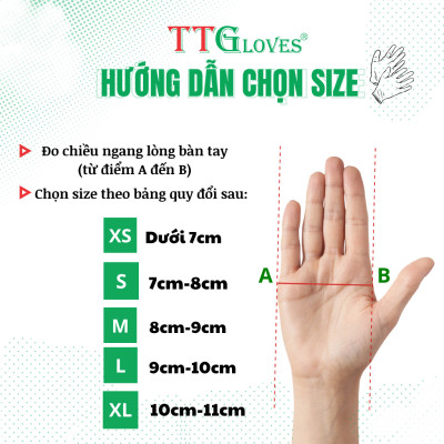 Găng Tay Cao Su Y Tế Size XS Không Bột Nitrile TTGLOVES Màu Xanh (100 Chiếc)