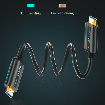 Cáp tín hiệu HDMI 2.0 Sợi Quang Hỗ Trợ 4K@60Hz HDR Cao Cấp dài 15M màu đen UGREEN HD50215Hd132 Hàng chính hãng