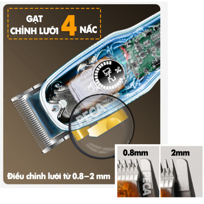 Tông đơ cắt tóc chuyên nghiệp KEMEI KM-2709PG điều chỉnh 2 mức tốc độ, sử dụng sạc USB sạc nhanh pin trâu 3h, có màn hình LCD hiển thị tăng đơ cắt tóc trẻ em và người lớn dùng cho gia đình, salon tiệm tóc barber - Hãng phân phối chính thức