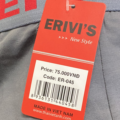 Quần Lót Đùi Nam Boxer Cotton Lưng To Erivi’s 045 – Êm Ái, Thoáng Khí, Chuẩn Men