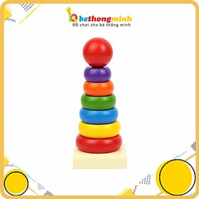 Tháp Cầu Vòng Bằng Gỗ Cho Bé Loại Nhỏ - Đồ Chơi Gỗ Thông Minh Đồ Chơi Mầm Non