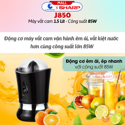 Máy Vắt Cam Cao Cấp Sharp EJ-J850-BK - Công Suất 85w - Hàng Chính Hãng - Bảo Hành 12 Tháng