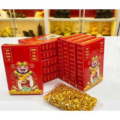 Gạo Vàng Thần Tài - Vật Phẩm Phong Thủy Chiêu Tài Lộc Trên Ban Thờ Thần Tài - Mang May Mắn Cho Ngày Vía Thần Tài - HÀNG CHÍNH HÃNG MINIIN