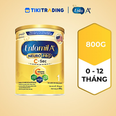 Sữa bột Enfamil A+ NeuroPro 1 C-Sec 800g cho trẻ từ 0-12 tháng
