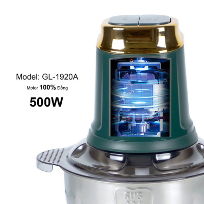 Máy xay thịt Gali GL-1920A Dung tích 2 Lít, Motor 100% bằng đồng, có 2 tốc độ xay. Hàng chính hãng chất lượng cao, bảo hành 24 tháng
