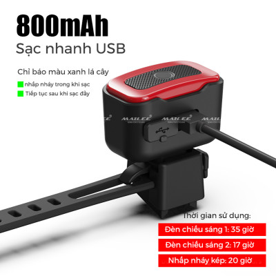 Đèn Sau Xe Đạp Có Cảm Biến Phanh và Chuyển động A07, 16 bóng LED, 7 chế độ sáng, tự động tắt khi không sử dụng, 800 mAH, sử dụng lên đến 35h - Mai Lee