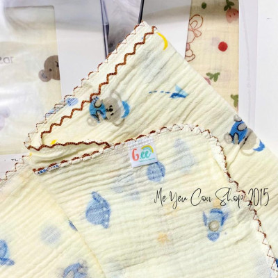 KHĂN TẮM XÔ MUSLIN GEE 2 lớp mềm mại, thấm hút, an toàn, 100x100cm, 100% organic cotton, thân thiện với da bé