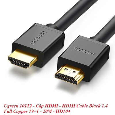 Ugreen UG10112HD104TK 20M màu Đen Cáp tín hiệu HDMI chuẩn 1.4 hỗ trợ phân giải 4K * 2K - HÀNG CHÍNH HÃNG