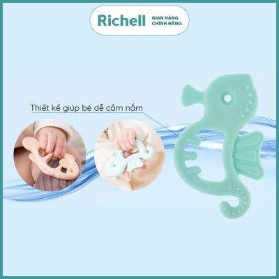 Gặm nướu sinh vật biển Richell Nhật silicone nguyên khối gặm nướu đồ chơi cho bé Baby