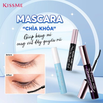 Combo Mascara Nâng Rậm Dày Mi Và Mascara Tẩy Trang Mi Kissme Heroine Make (2 cây)