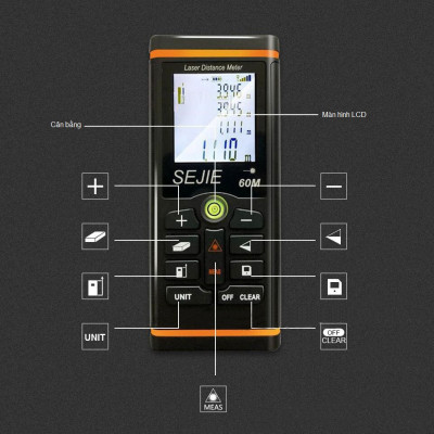 Thước đo khoảng cách bằng tia laser SEJIE phạm vi 60m (SJ-M60) - Hàng Nhập Khẩu