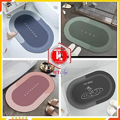 Thảm Lau Chân, COMBO 2 CHIẾC, Thảm Chùi Chân Silicon Siêu Thấm Nước, Chống Trượt, Thảm Phòng Khách, Nhà Tắm