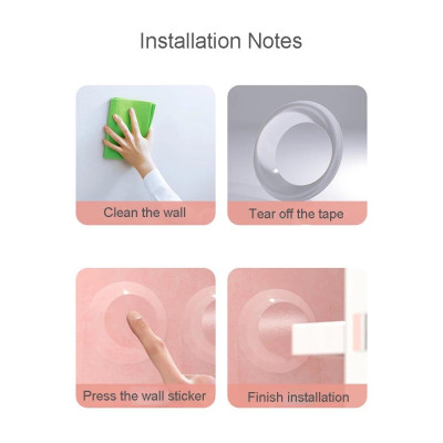 1 Miếng Đệm Trong Suốt Silicone, Chặn Cửa Dán Tường, Chống Va Đập Cánh Cửa, Mềm Mại Và Siêu Dính, An Toàn, Tiện Dụng. TakyHome 1700tron