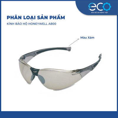 Kính bảo hộ Honeywell A800 chống bụi, tia UV chống va đập và bảo vệ mắt toàn diện