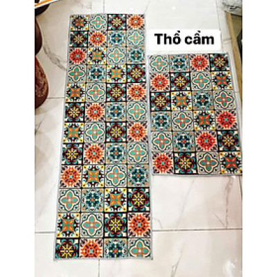 Thảm Lau Chân Nhà Bếp -  Set 2 Thảm Lau Chân Nhà Bếp Cao Cấp Chống Trơn Trượt, Thấm Hút Tốt Đế Cao Su Chống Trơn Trượt - HÀNG CHÍNH HÃNG MINIIN