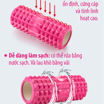 Con lăn Yoga Massage Foarm Roller, ống trụ lăn xốp thể thao giãn cơ có gai roam rollet cao cấp, ống lăn giãn cơ - Chính hãng DoDoDios