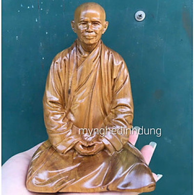Tượng thiềm sư thích nhất hạnh bằng gỗ bách xanh thơm nức kt cao 20×14×12cm 