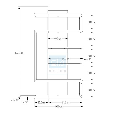 Kệ Sách Để Sàn Felix Màu Trắng - Walnut Decor Độc Đáo Thương Hiệu SIB Decor KS031