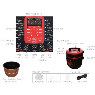 Nồi áp suất điện Kangaroo KG6P2 6 lít - Hàng Chính Hãng
