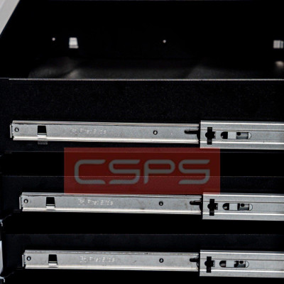 Tủ dụng cụ 7 ngăn kéo , mặt ván gỗ màu đen mờ 76cm kèm vách lưới CSPS