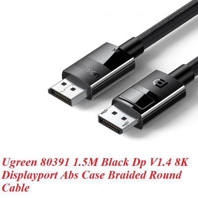 Ugreen UG80391DP114TK 1.5m 8K 60hz 1.4 màu đen cáp dp ra Dp displayport hợp kim bọc lưới chống nhiễu - HÀNG CHÍNH HÃNG