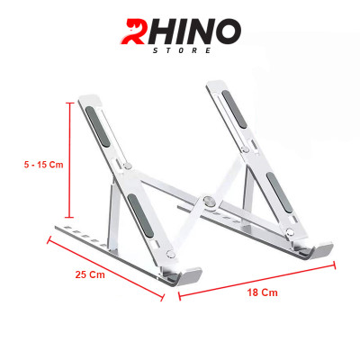 Giá đỡ Laptop, cho macbook, cho ipad tản nhiệt Rhino KLL101, kệ đỡ máy tính nhôm cao cấp, gấp gọn, tặng kèm túi đựng - Hàng chính hãng
