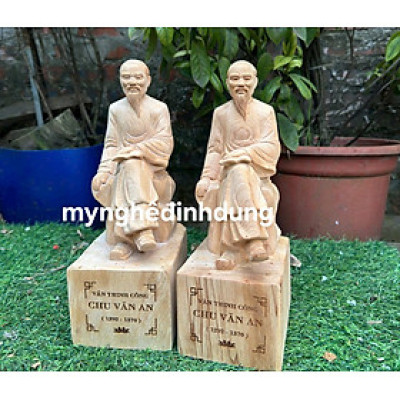 Tượng thầy chu văn an bằng gỗ ngọc Am thơm nức cao 30x13x11cm