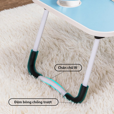 Bàn Học Gấp Gọn Có Khe Để Điện Thoại, Máy Tính Bảng, Khay Để Ly - Hàng Loại 1 (Giao ngẫu nhiên)
