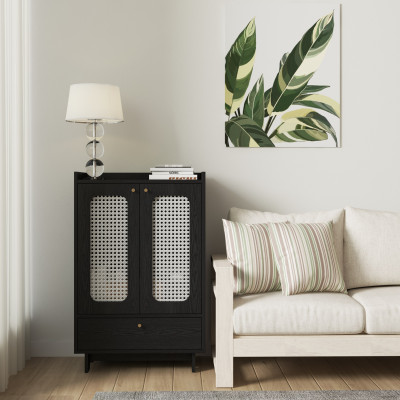 [Happy Home Furniture] MEYDAN, Tủ giày 2 cánh mây, 65cm x 34cm x 100cm ( DxRxC), TCM_055