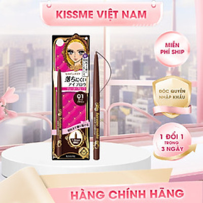 Bút Chì Sáp Kẻ Lông Mày Không Lem Trôi Lõi Siêu Mịn Màu Nâu Đen Kissme Heroine Make Quick Eyeliner