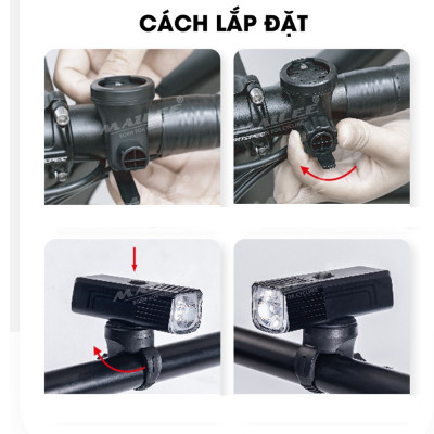 Đèn pha xe đạp gắn xe LD88-600LM độ sáng 600 lumen, pin dung lượng cao 2200mAh, chất liệu vỏ nhôm, chống nước IP66, có hỗ trợ pad gắn treo (2 tùy chọn) - Mai Lee