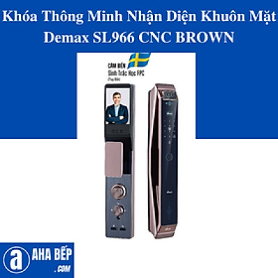 Khóa Thông Minh Nhận Diện Khuôn Mặt Demax SL966 CNC BROWN. Hàng Chính Hãng