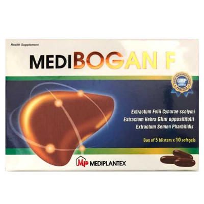 Medibogan F Mediplantex - hỗ trợ bảo vệ tế bào gan, giải độc gan, giúp mát gan, lợi mật, lợi tiểu Hộp 50 viên