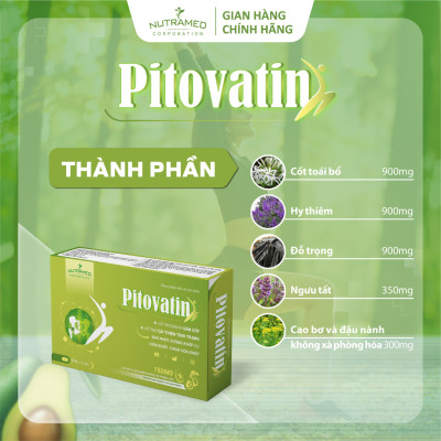 Viên uống Pitovatin hỗ trợ giảm đau nhức xương khớp do viêm và thoái hoá khớp (30 viên) - Nutramed