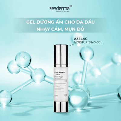 Gel dưỡng ẩm cho da dầu, nhạy cảm, mụn đỏ Sesderma Azelac 50ml