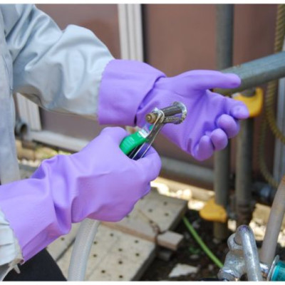 Đôi găng tay cao su Nhật Bản Shaldan Viny màu tím 100% cao su tự nhiên cao cấp dẻo dai, bền đẹp & không mùi