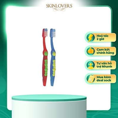 [ Mua 2 tặng 1 kem đánh răng táo ] Bộ đôi bàn chải đánh răng trẻ em siêu mềm PIERROT GUSY X 2
