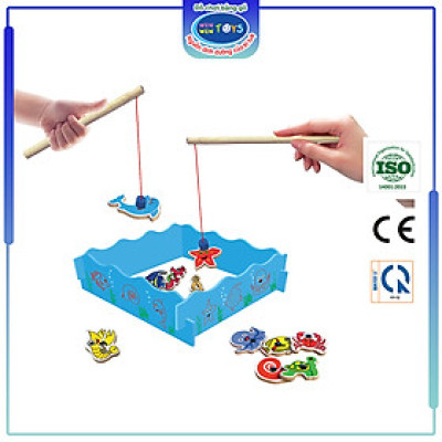 Đồ chơi gỗ Bộ câu sinh vật biển | Winwintoys 66362 | Rèn luyện khả năng khéo léo, phân biệt màu sắc và sinh vật biển