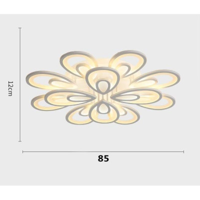 Đèn ốp trần  hiện đại 12 cánh hoa trang trí nội thất sang trọng với 3 chế độ ánh sáng.
