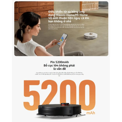Robot Hút Bụi Lau Nhà 2in1 Xiaomi Robot Vacuum S20+ White | Lực hút mạnh 6000Pa | Hàng Chính Hãng