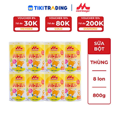Thùng 8 lon sữa Morinaga Số 2 - Chilmil (800g)