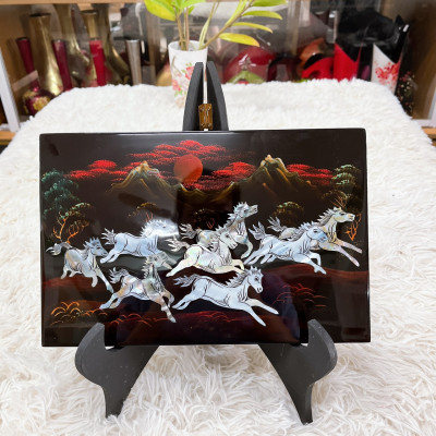 Tranh sơn mài cẩn ốc xà cừ cao cấp, ốc chìm, hàng xuất khẩu size 20x30 cm treo tường, trang trí làm quà tặng,...