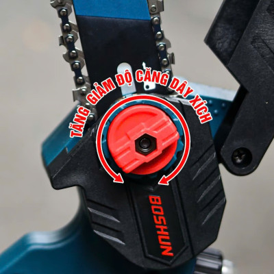 Máy Cưa Pin 8 Inch Boshun Cầm Tay - CS08 - Tốc Độ Cưa 7m/s - Không Chổi Than Cao Cấp - Chân Pin Phổ Thông 2 Pin 15 Cell 21V/6Ah