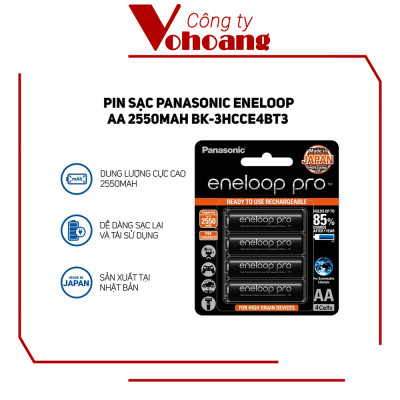 Pin Sạc AA Eneloop Pro 2550 mah Made In Japan - Hàng Chính Hãng ( Panasonic Việt Nam nhập khẩu và Phân Phối)