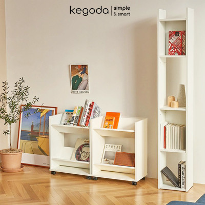 Giá Sách 2 Tầng Có Bánh Xe Di Chuyển (Có Thể Tháo Rời) Thương Hiệu KEGODA KGD09